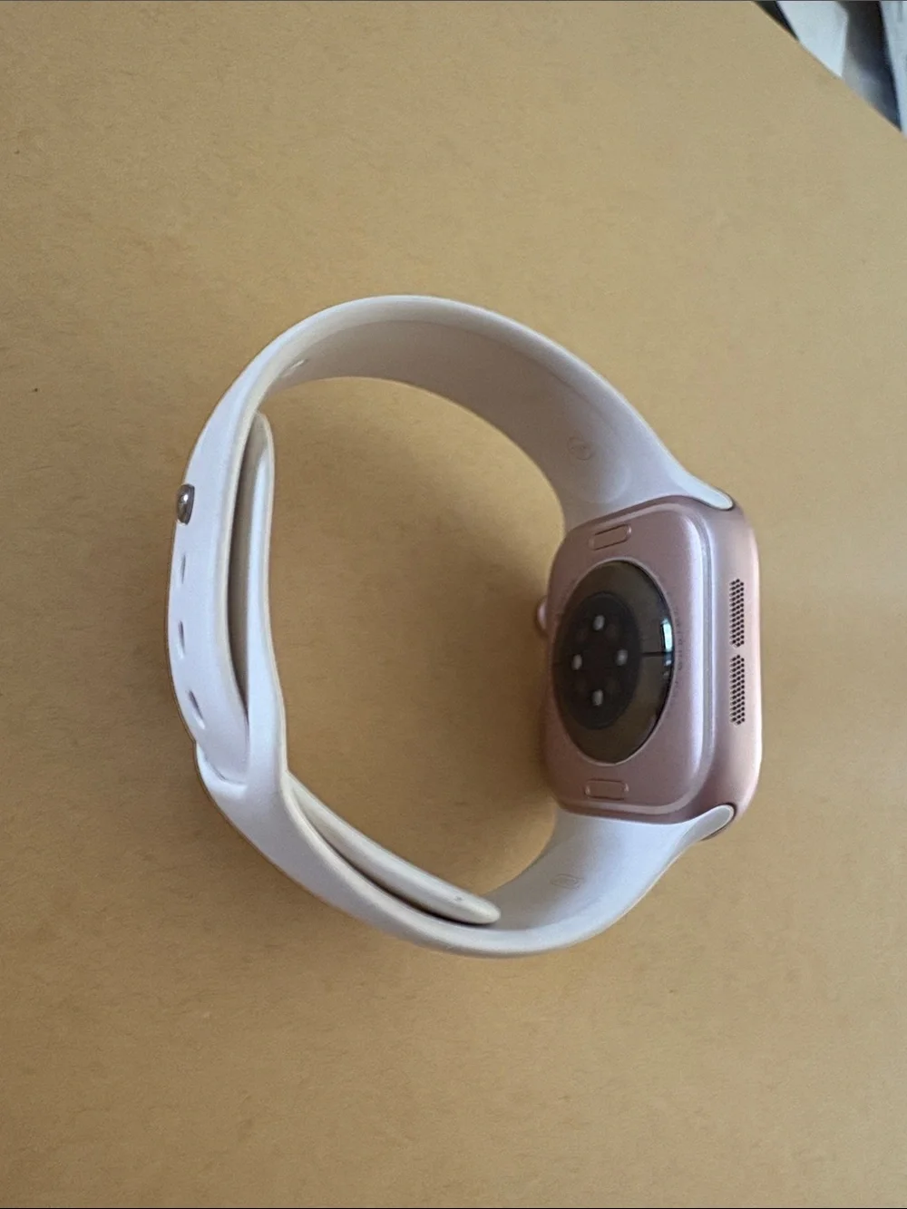 Apple Watch Series 10 42mm, Aluminum, Rose Gold with White Silicone Band